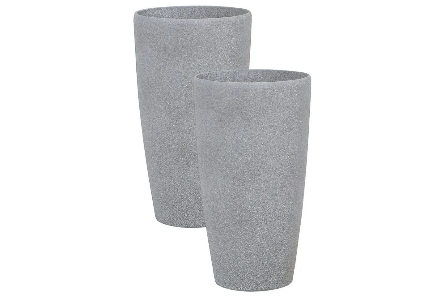 Trädgårdskruka Abdera set om 2 Grå, 31x31x58 cm - Grå, 31x31x58 cm