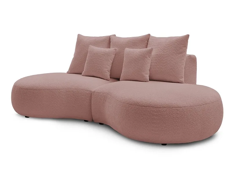 3er Sofa BOBOCHIC SAINT-GERMAIN Boucle-Stoff rosa