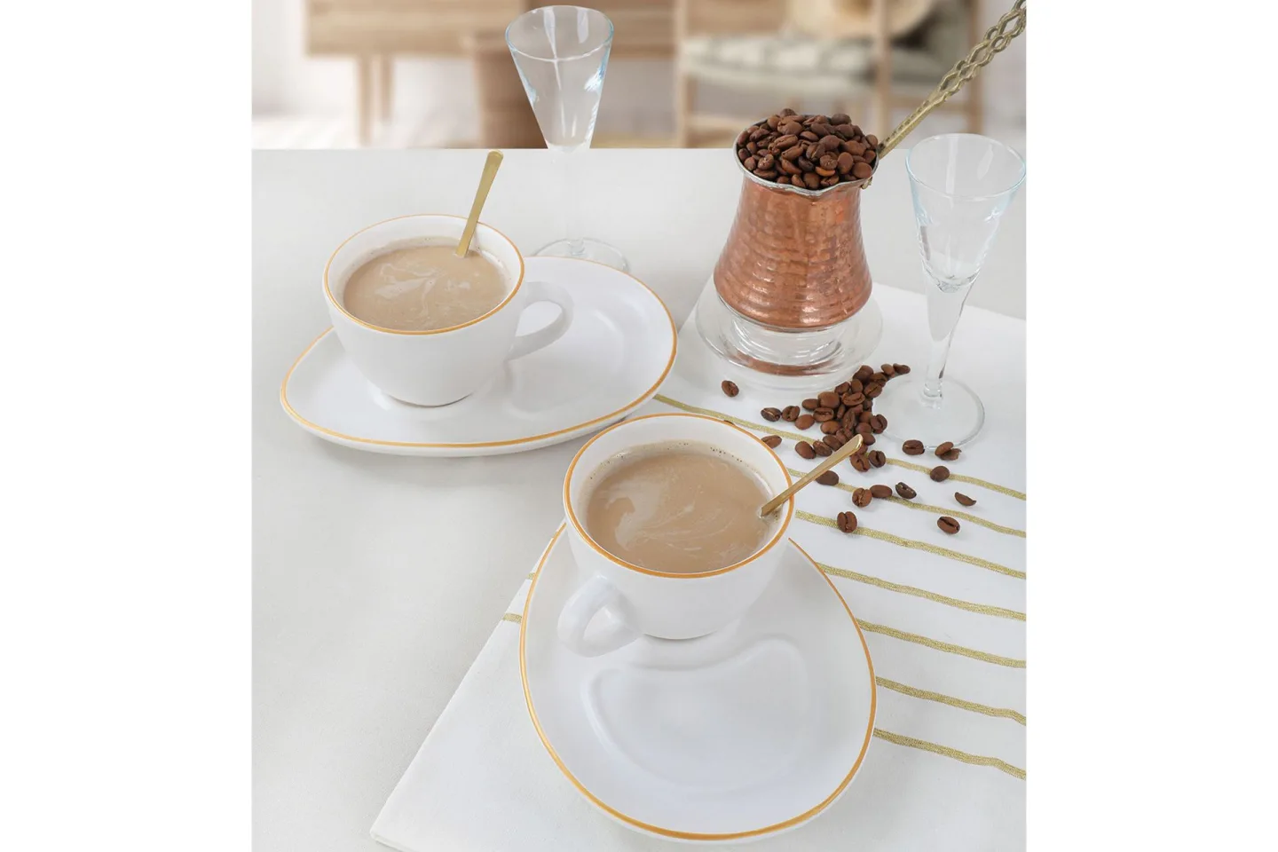 Kaffekopp Khalidur 4-delar - Vit