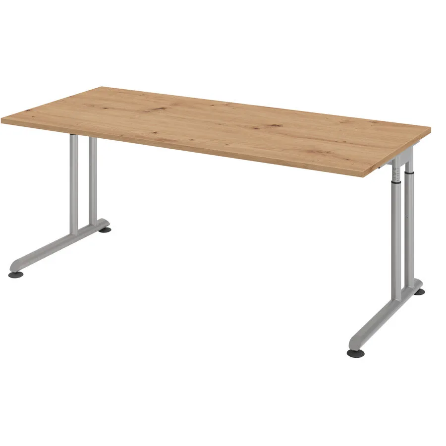 Schreibtisch Office Asteiche Holzwerkstoff Höhenverstellbar B 180 T 80 cm