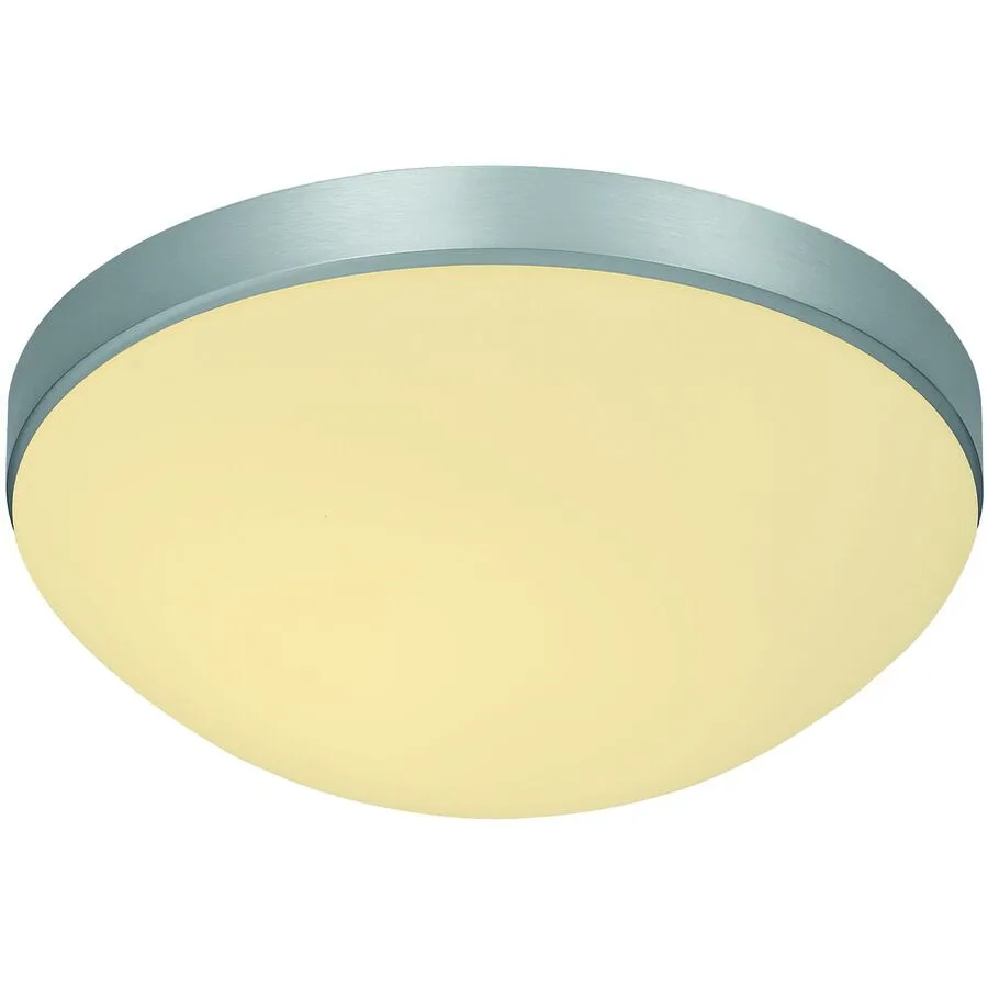 Designer-Deckenlampe Bankamp Basic E27 aluminium matt dimmbar D 32 cm - Farbe: Aluminium matt / Glas opal weiss - Material: Eisen/Glas