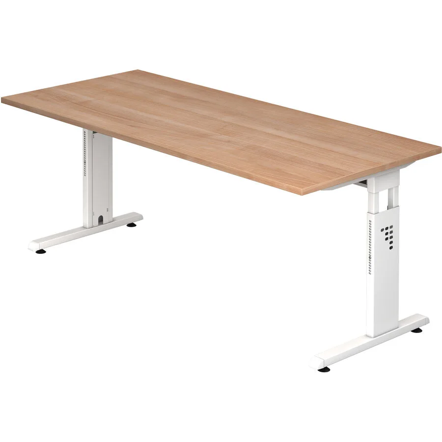 Schreibtisch Office nussbaum Holzwerkstoff Höhenverstellbar B 180 T 80 cm