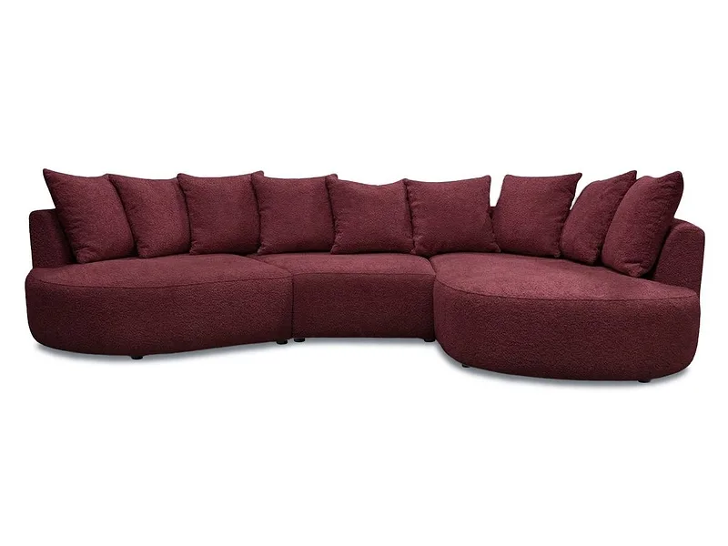 Ecksofa BOBOCHIC CALYPSO Boucle-Stoff bordeau