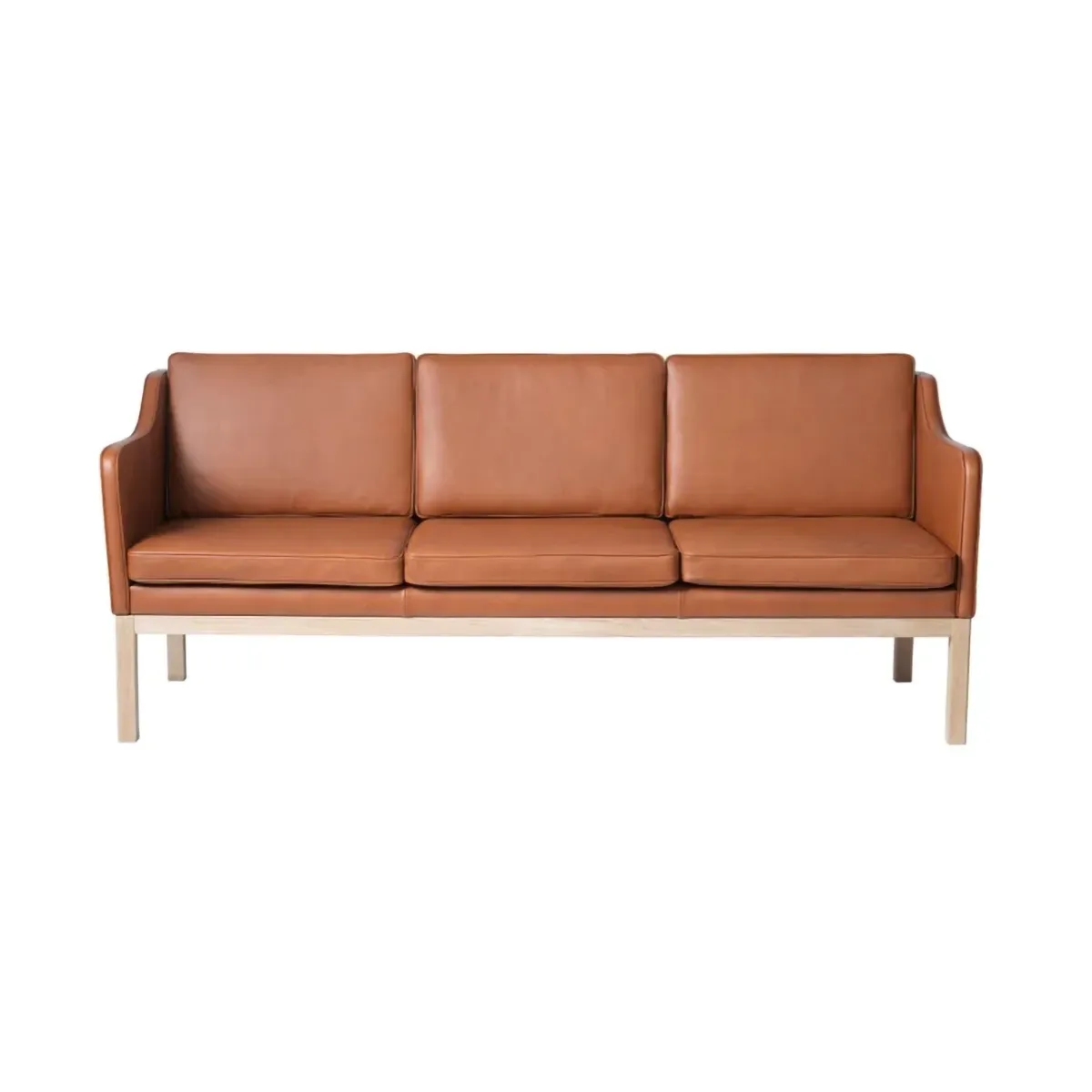 FDB Møbler MK46 Mogens Koch 3-sitziges Sofa Lacquered oak-cognac leather