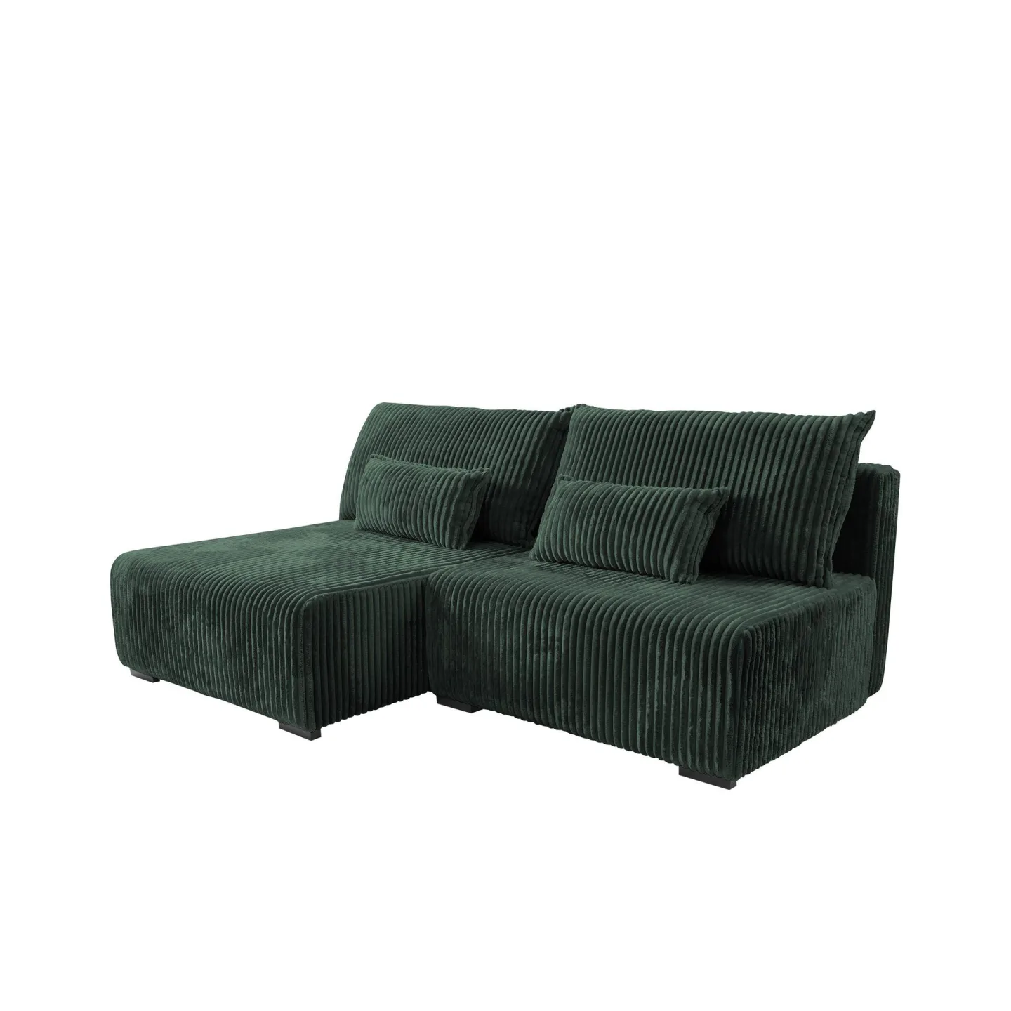 Lorynn 3-sits Bäddsoffa med divan - mörkgrön