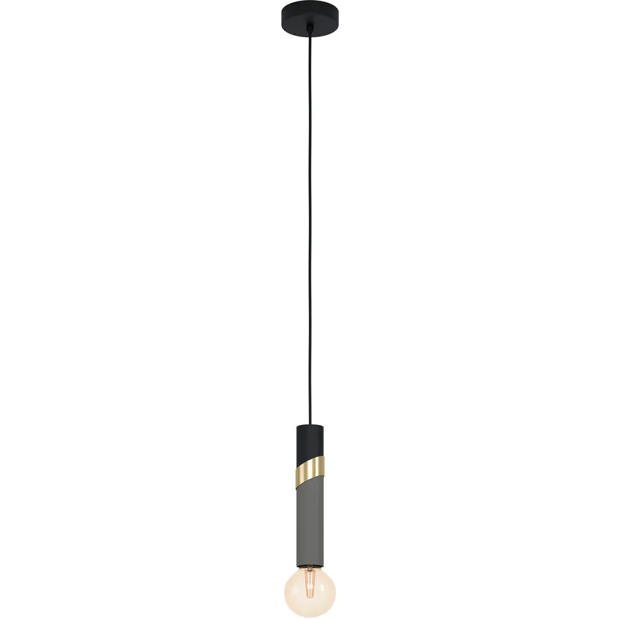 Eglo Pendellampe Cedral Schwarz Stahl 5.5 cm 150 cm - Farbe: Schwarz/Messing