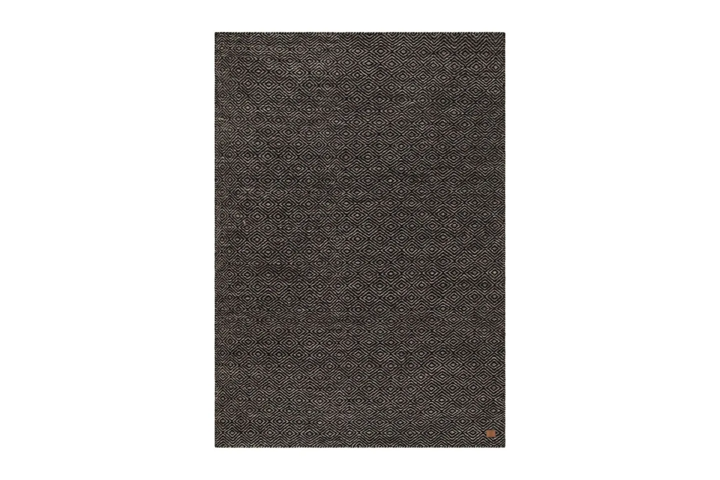 Gåsöga Ullmatta 140x200 cm Rektangulär - Svart/Vit