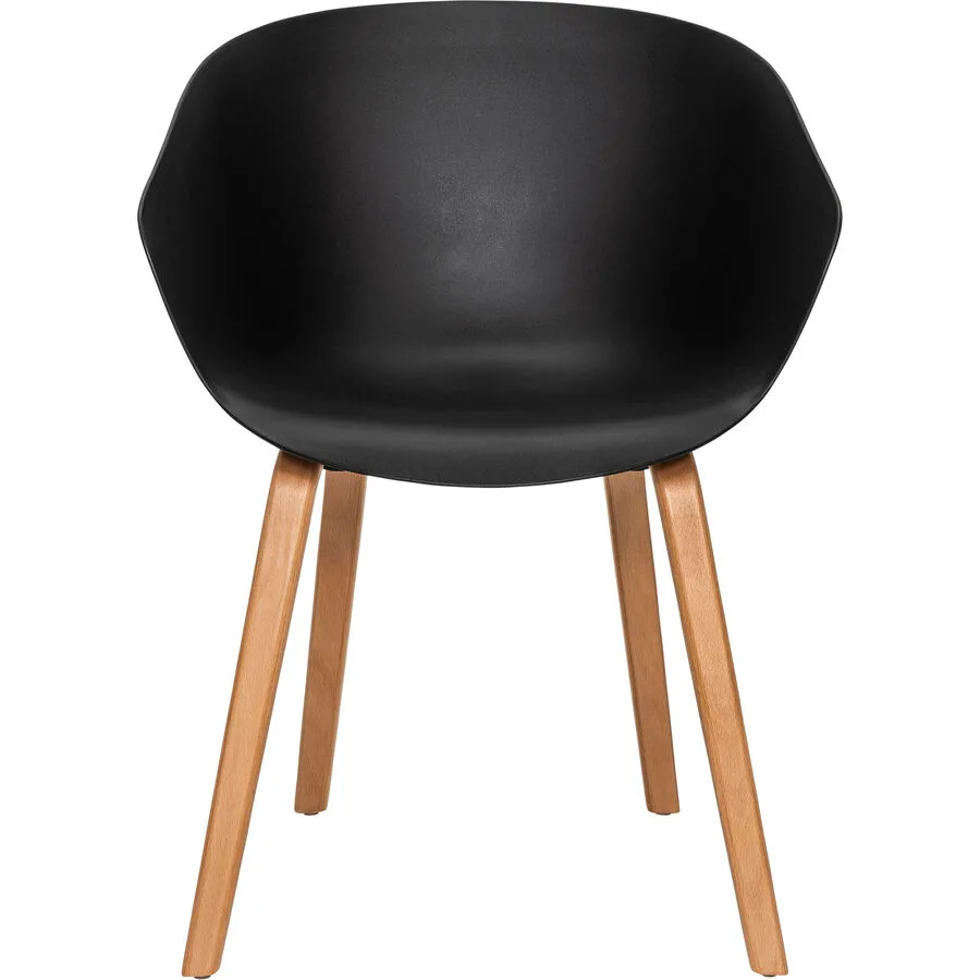 Schalenstuhl Dina Schwarz Holz/Kunststoff 58.5 cm