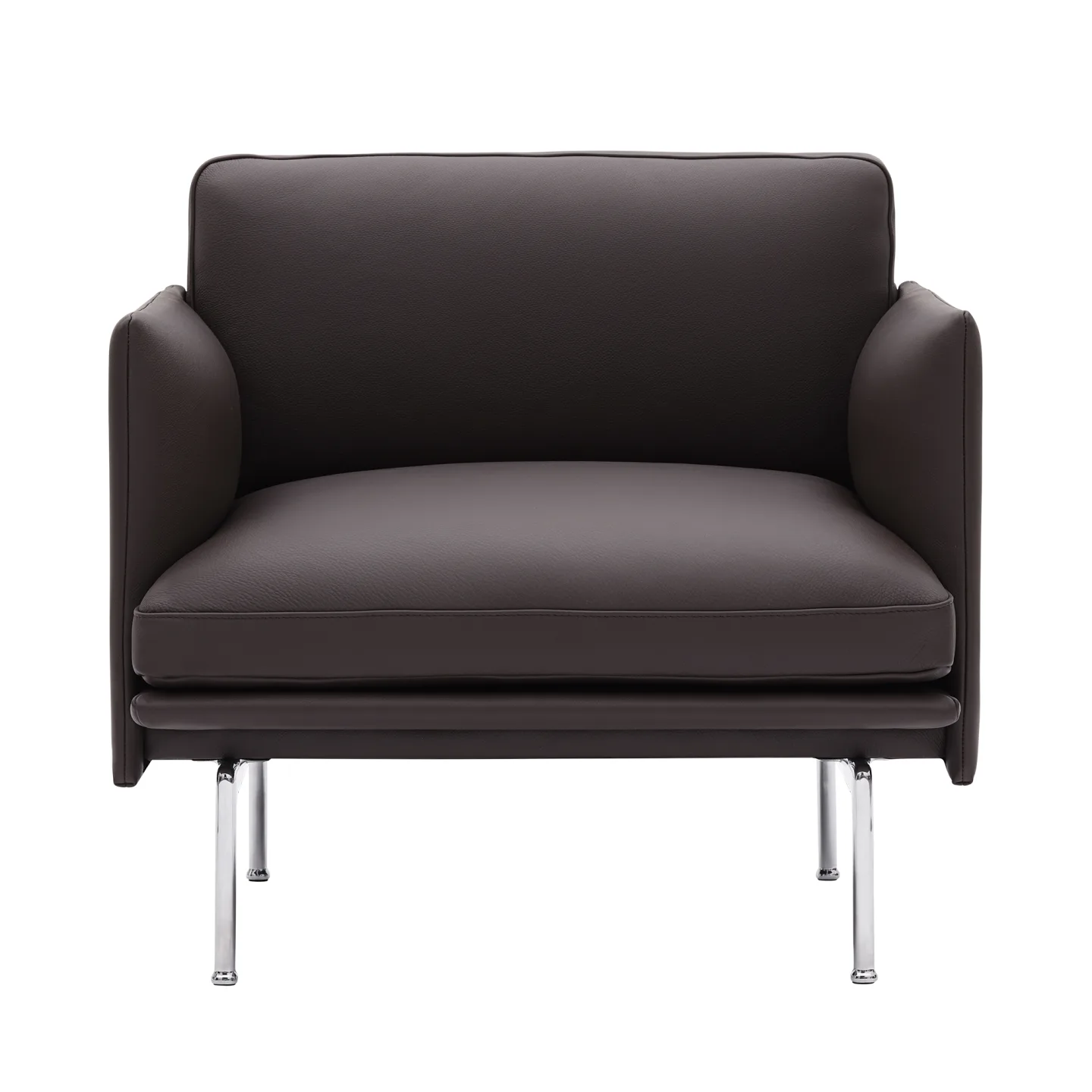 Muuto - Outline Studio Chair / Polished Aluminium Base Easy Leather Root - Fåtöljer - Anderssen & Voll - Metall/Trä/Textilmaterial/Skum
