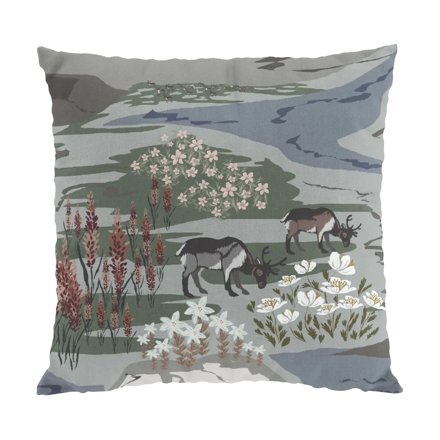 Arvidssons Textil Fjällängar Kissenbezug 47x47 cm Grau-grün