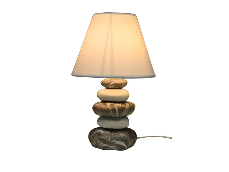 Tischlampe GALET 35cm 60W weiss