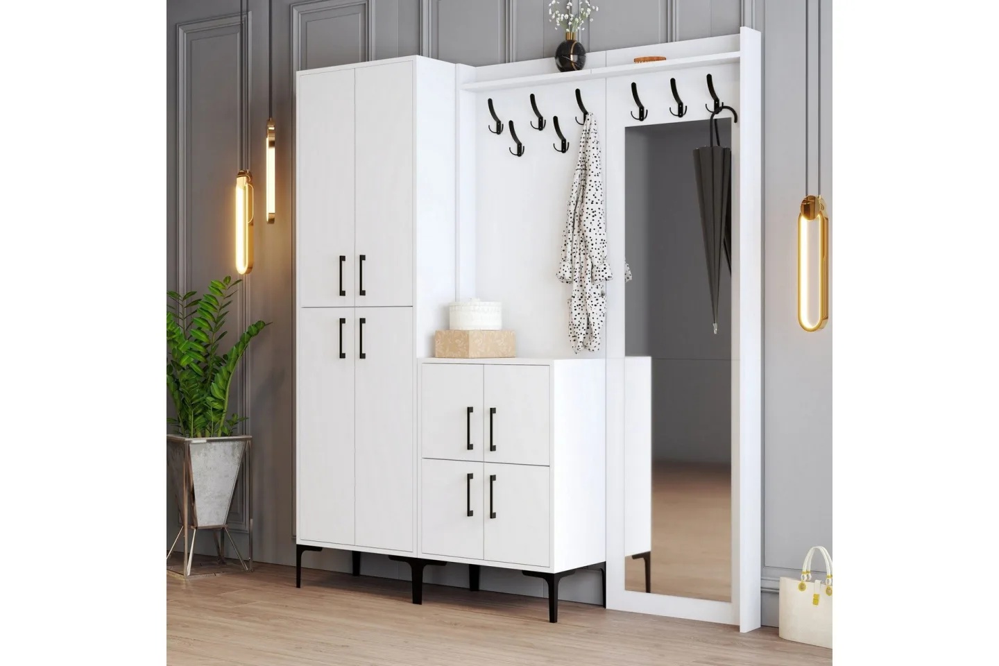 Retzow Hallmöbelset 35x180 cm - Vit