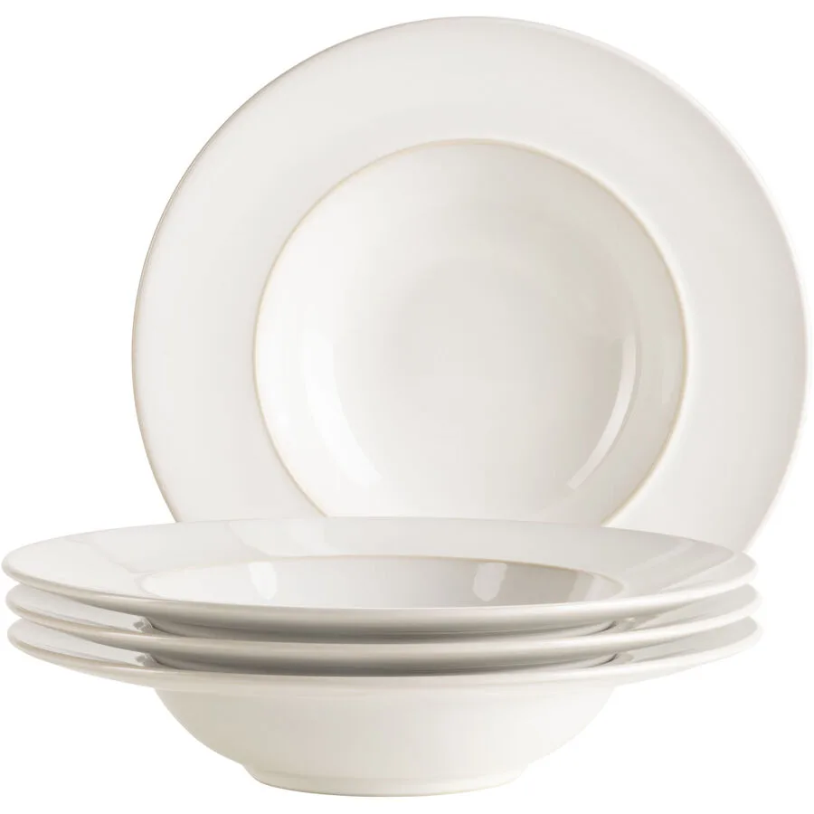 MÄSER Pastateller-Set 4-tlg. Unico Weiss Steinzeug 27 cm