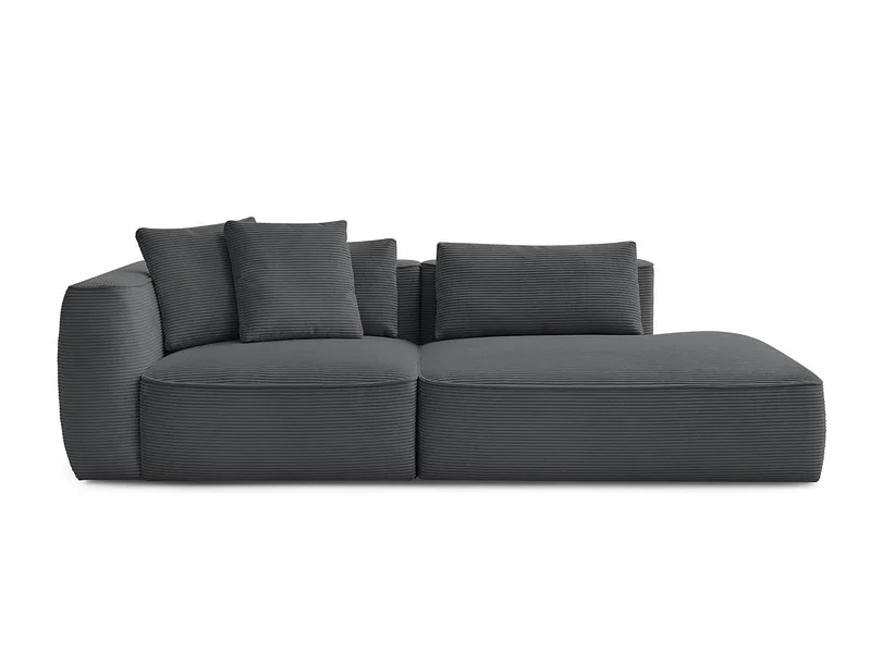 3er Sofa BOBOCHIC LEOPOLD Cord-Stoff dunkelgrau