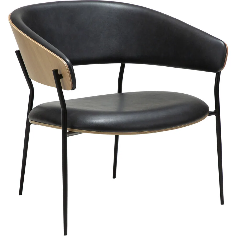 DAN-FORM Sessel Crib Schwarz Kunstleder 75 cm 70.5 cm