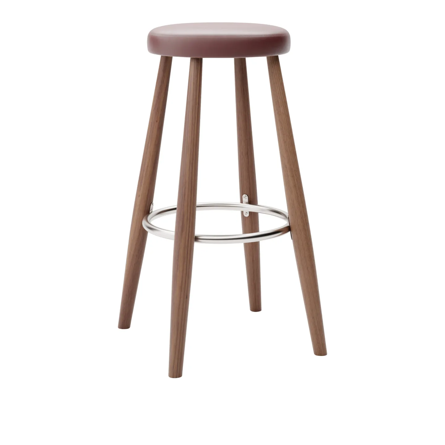 Carl Hansen - CH56 High Stool, Oljad Valnöt, Lädergrupp C Sif - 93 - Barstolar - Hans J. Wegner - Träfärgad - Läder/Metall/Trä