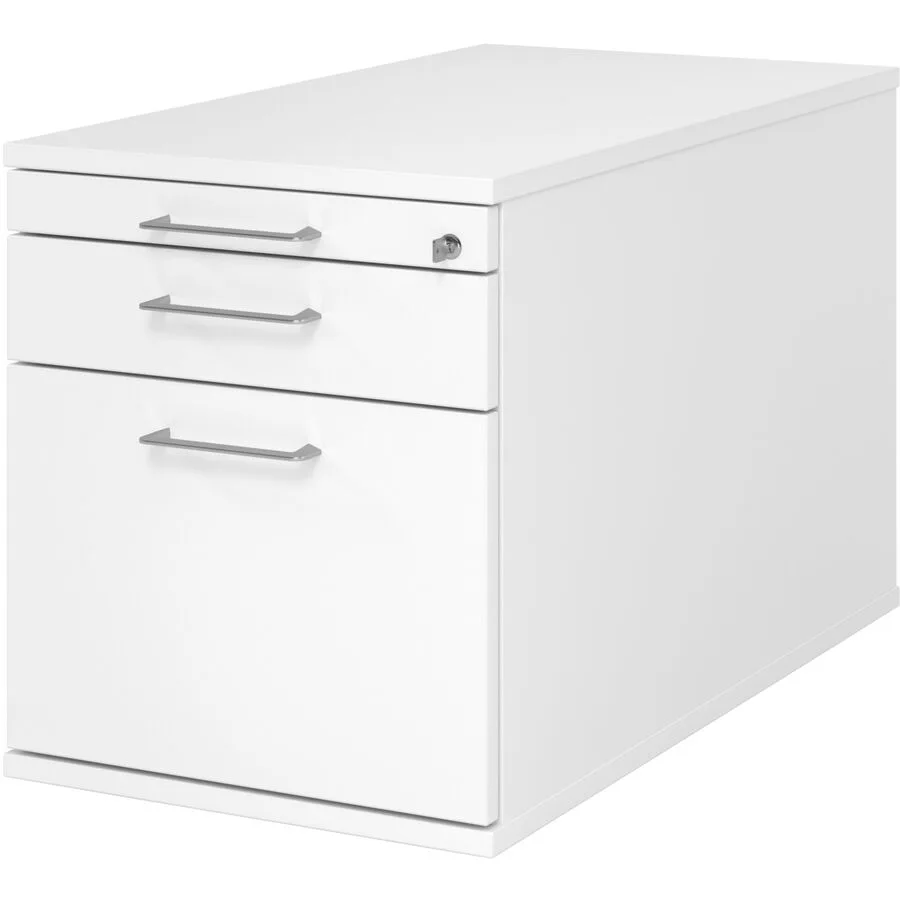 Rollcontainer Office weiss/Aluminium gebürstet Holzwerkstoff B 42.8 cm H 51.2 cm