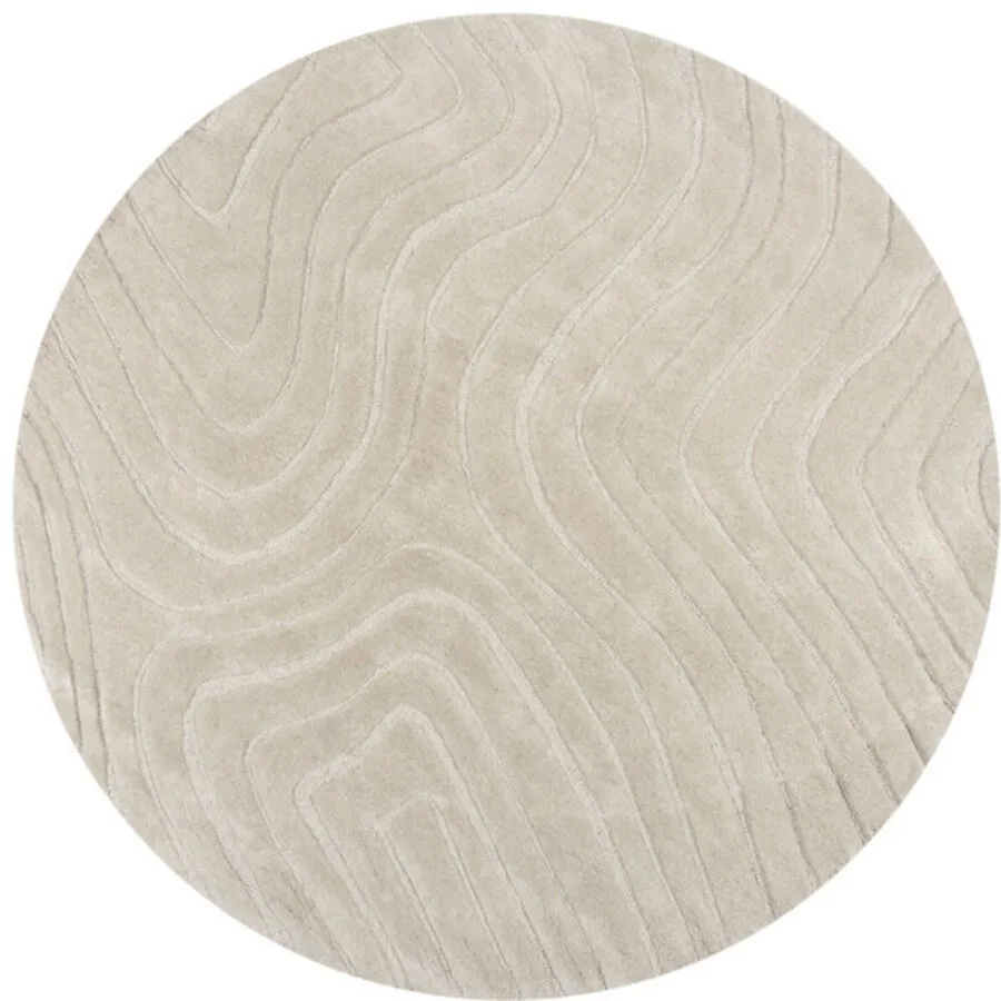 Teppich Hibachi Natural Welle, Düne Wolle 160 x 160 cm