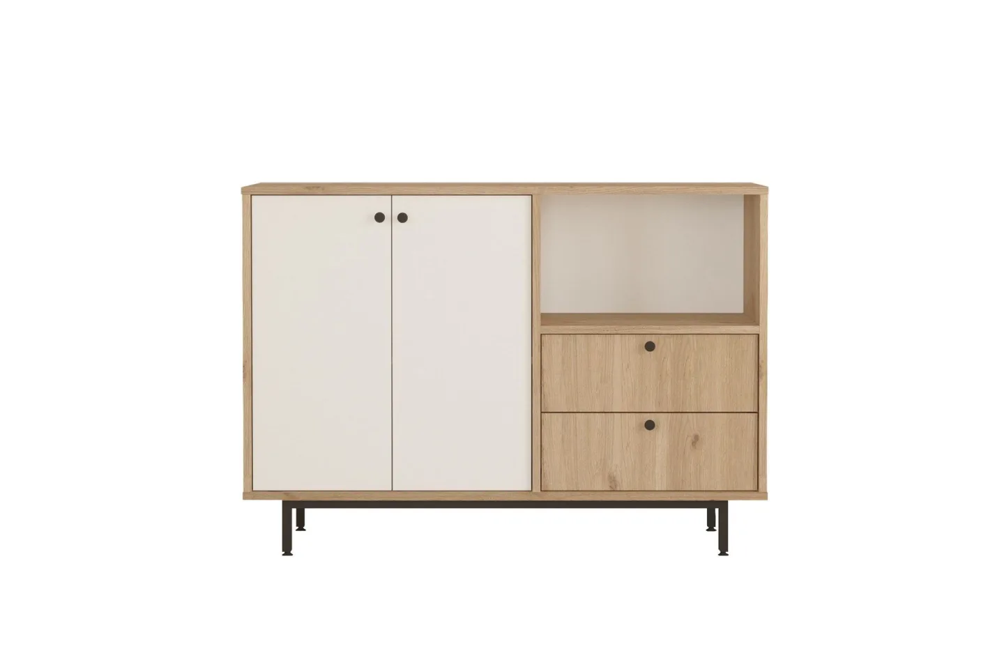 Donae Byrå 120 cm - Ek/Vit