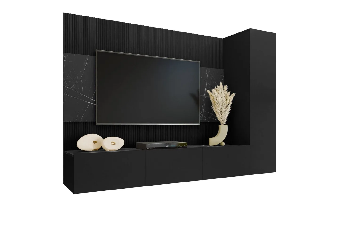 Bernice Tv-skåp 220x38 cm - Svart