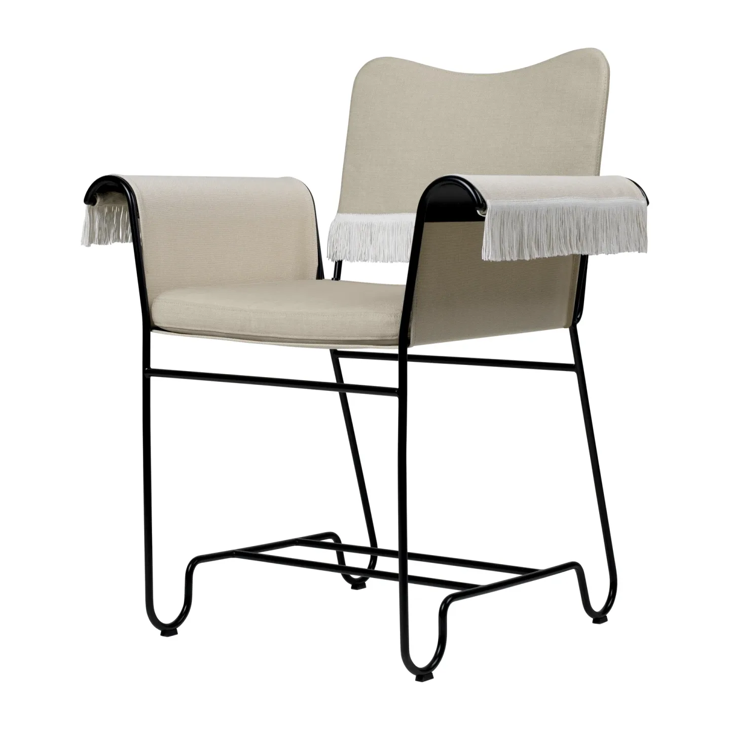 GUBI Tropique karmstol med fransar Black-Leslie 12