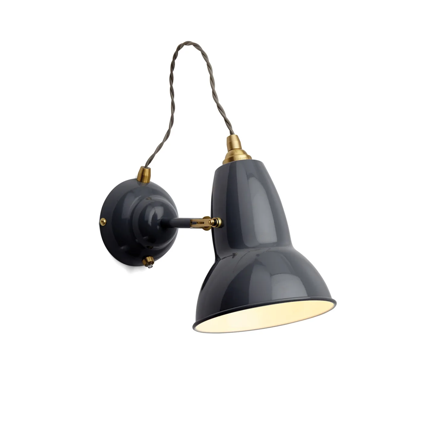 Anglepoise - Original 1227 Brass Wall Lamp, Ink Blue, Excl. LED 10W E27 IP20 - Sänglampor - George Carwardine - Blå - Metall
