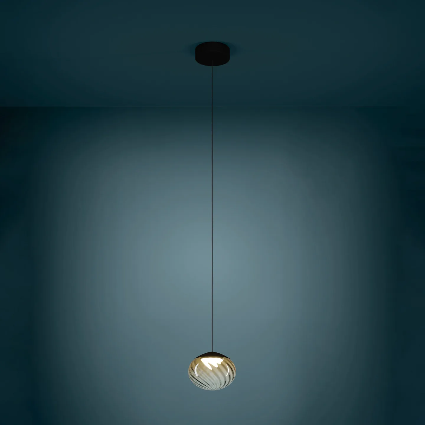 Pantoja hengelampe svart/rav 24 cm CCT - Stars of Light - Stue - Moderne - Glass - Med flere lyskilder
