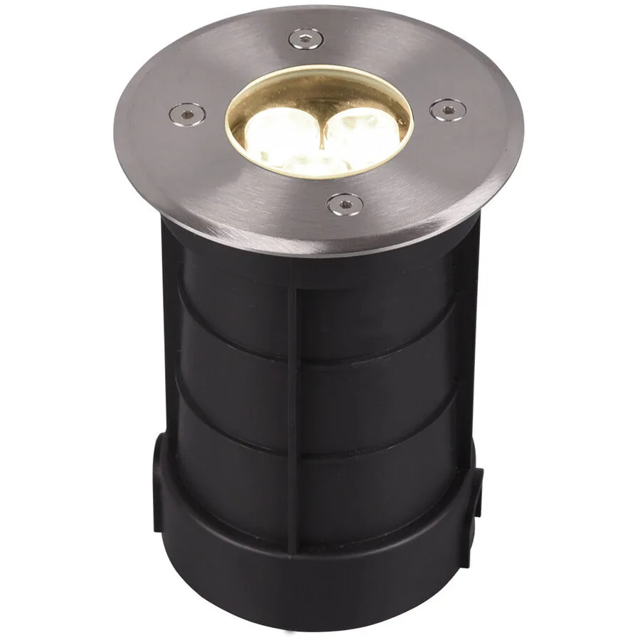 Spot Gabea Grau Edelstahl 11 cm 14.5 cm - Farbe: Nickel matt - LED - Lichtfarbe: Warmweiss - LED Energiesparlampen