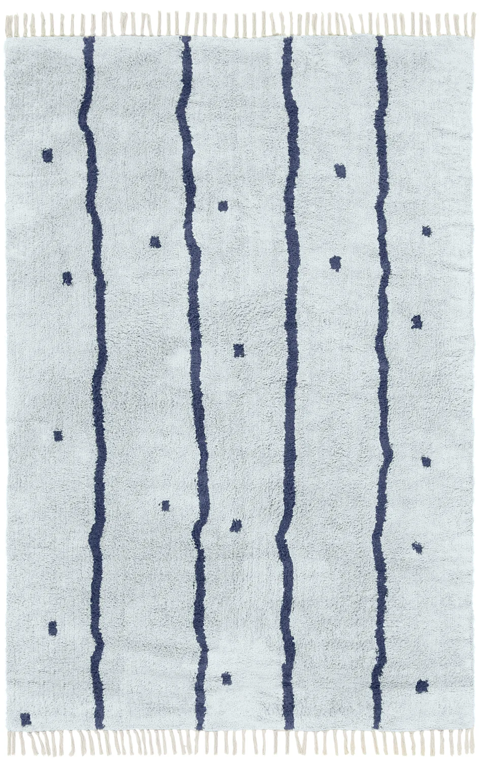 Ryetepper - Leora Natural Cotton Shaggy (grå/blå) (Størrelse: 160 x 230 cm)