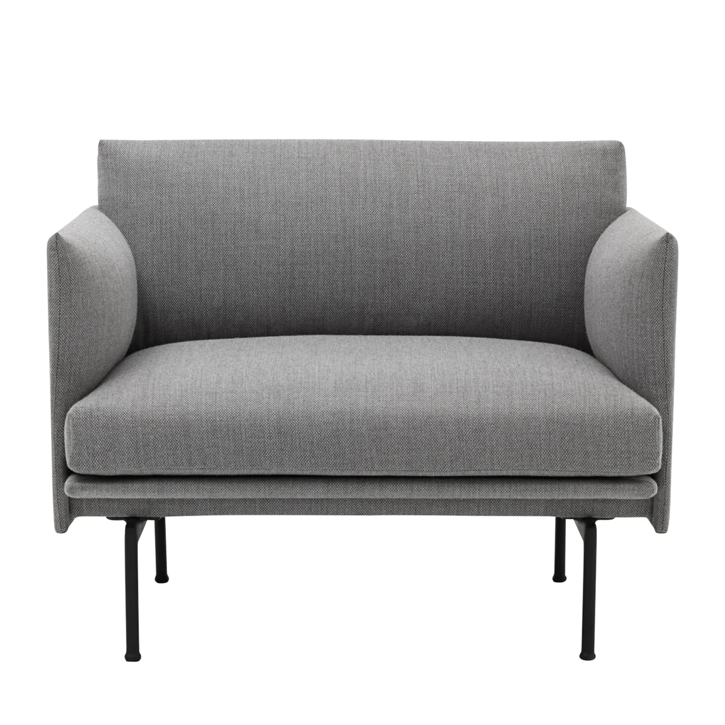 Muuto - Outline Chair, Remix 163 - Fåtöljer - Anderssen & Voll - Grå - Läder/Metall/Trä/Skum