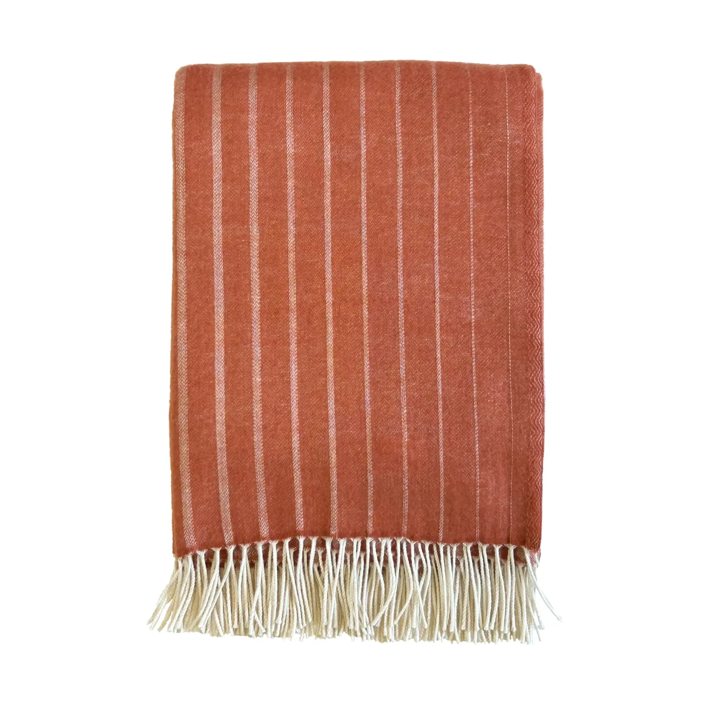 Klippan Yllefabrik Irregular stripes Wolldecke Rust, 130x200 cm