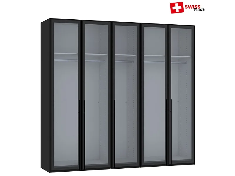 Drehtürenschrank EVOLUTION anthrazitschwarz 5 Türen
