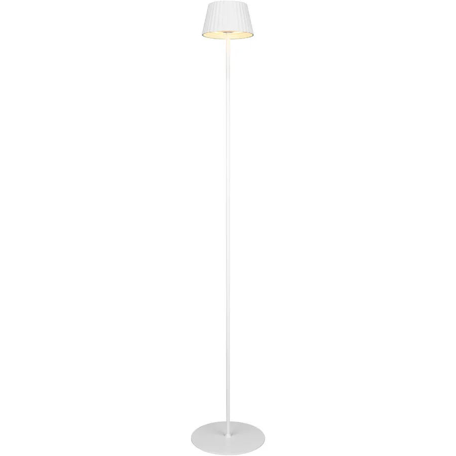 Stehlampe Zeraus Weiss Metall 123 cm - Farbe: Weiss matt - LED - LED Energiesparlampen