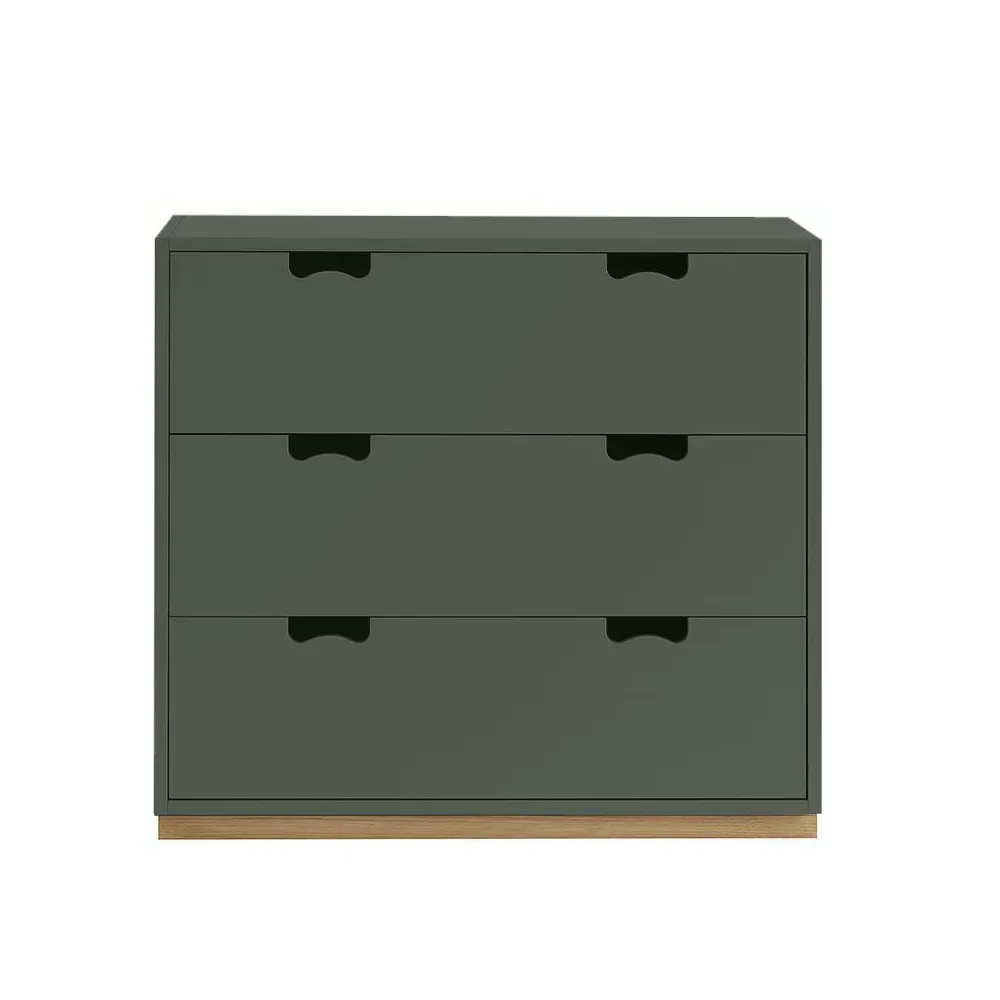 Asplund Snö A3 byrå green khaki, eksockel