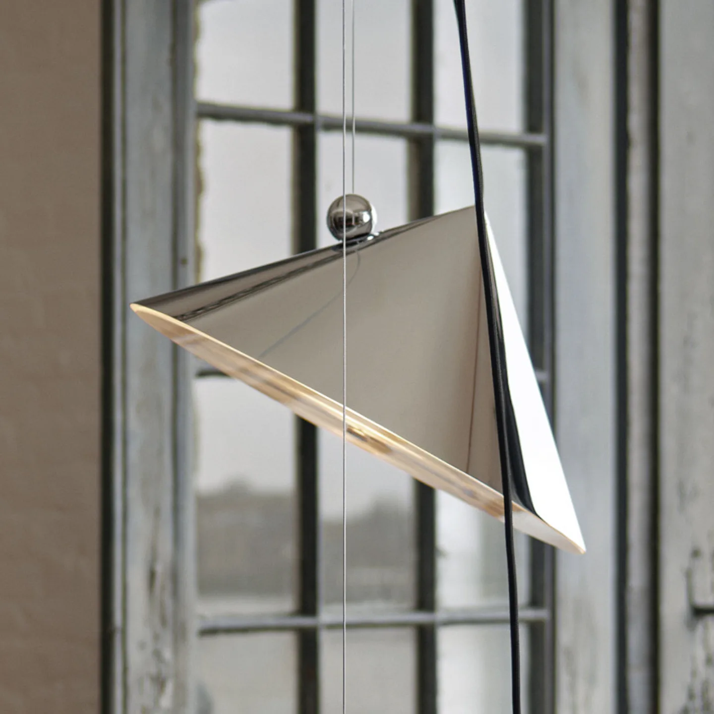 Pose LED-hængelampe, sølv, Ø 43 cm stål dim - Tom Dixon - Stue - Design - Metal - Med én lyskilde
