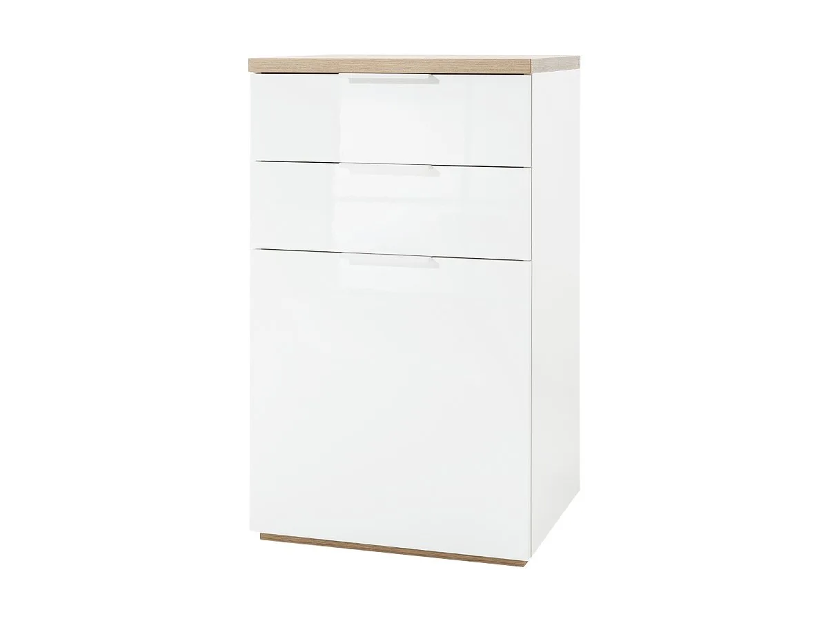 Kommode weiß - Riviera Eiche 60 cm - MUNDI