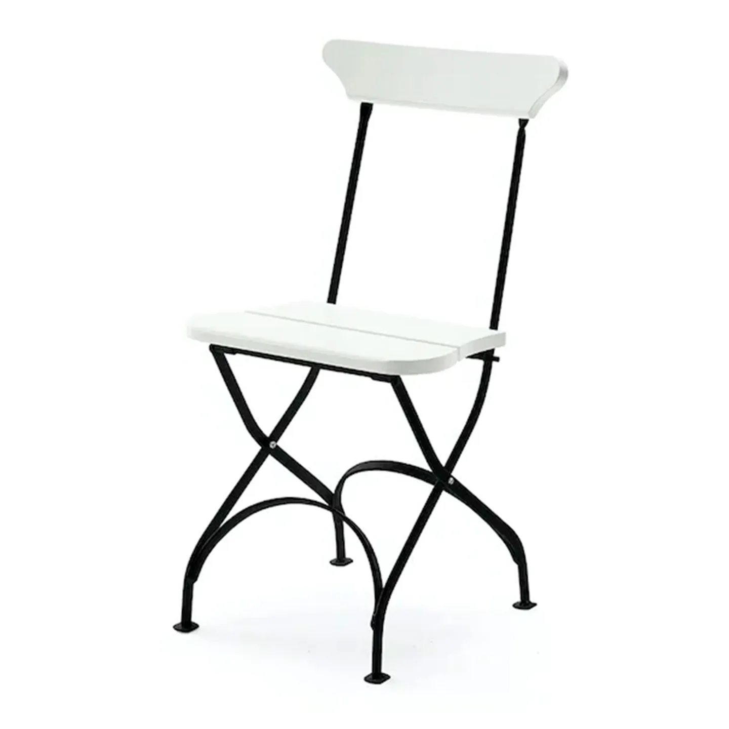 Byarums Bruk - Stol Classic No.2 - Vitlackerad Furu/Svartlackerad Aluminium - Matstolar utomhus
