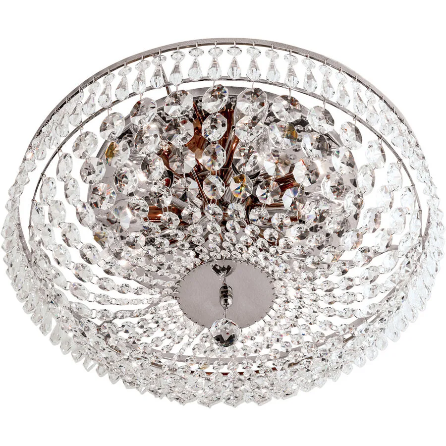 Briamond Deckenlampe Sheraton Grau Kristall/Messing 45 cm 20 cm - Farbe: chrom - Material: Messing/Kristall