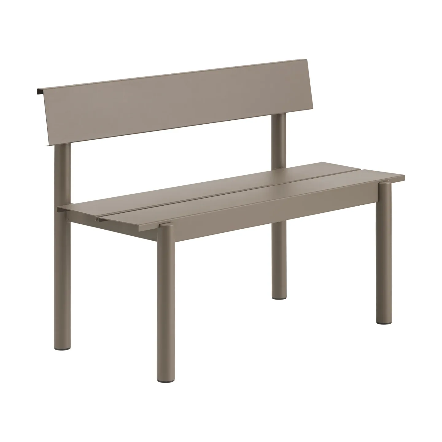 Muuto Linear Steel Bank mit Rückenlehne Taupe, 110x34 cm