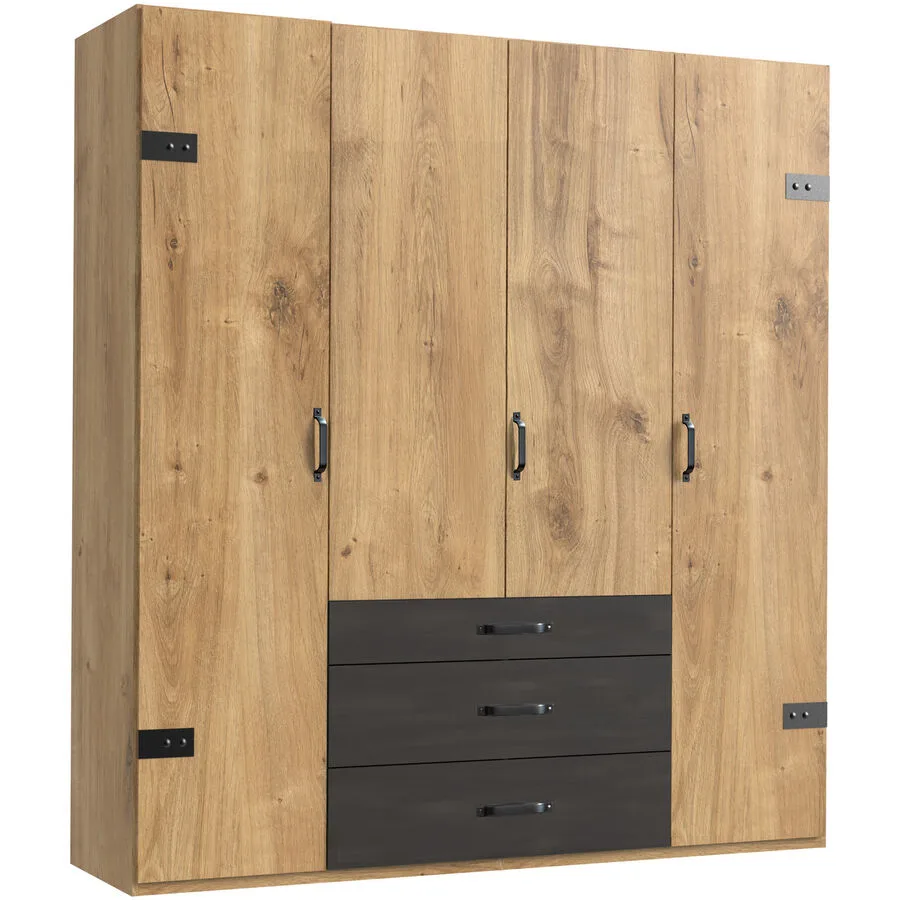 Kleiderschrank Demian Eiche Dekor Holzwerkstoff B 200 cm