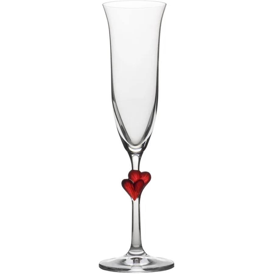 Champagnergläser-Set L'Amour Transparent/Rot Glas 24.2 cm 6.7 cm - Farbe: Transparent/Weinrot