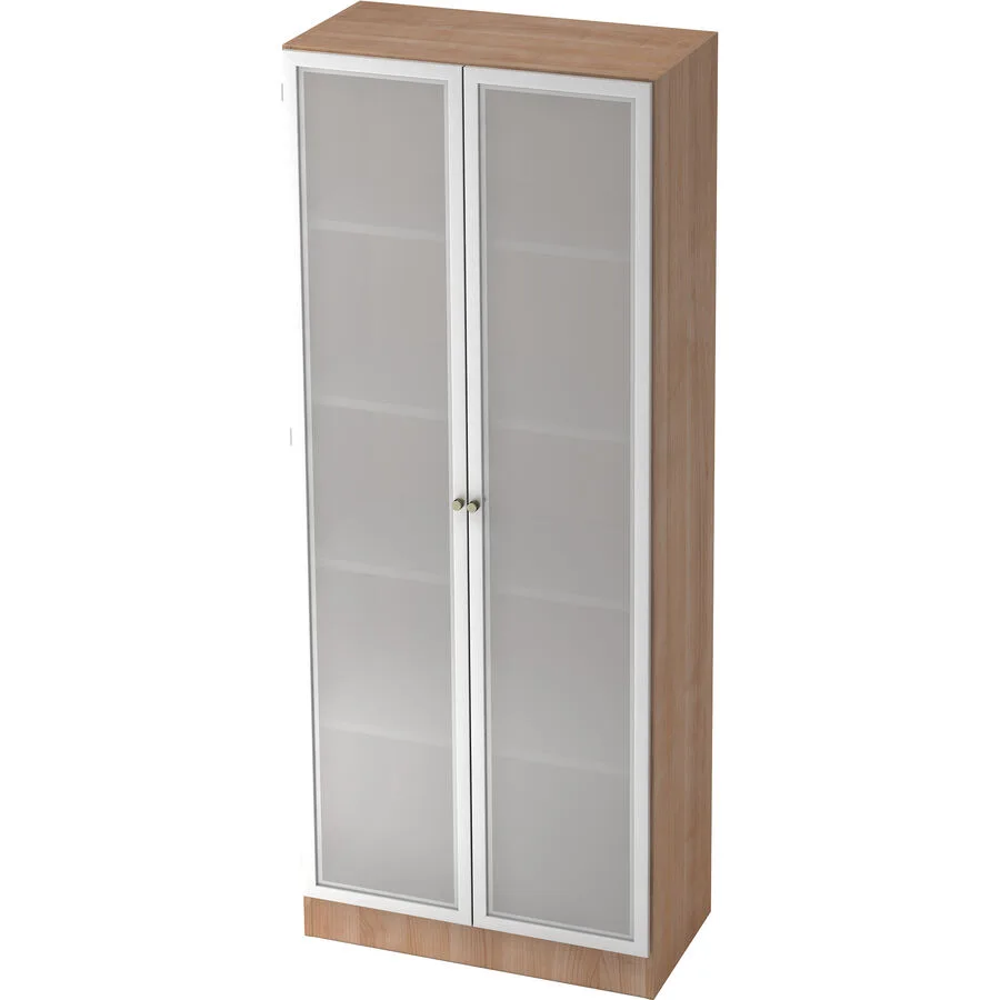 Aktenschrank Office silber, semi transparent, natur Holzwerkstoff, Glas, Metall B 80 cm H 200.4 cm