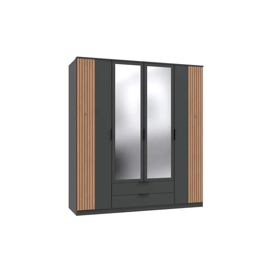 Kleiderschrank Arim Eiche/graphit Holzwerkstoff B 180 cm