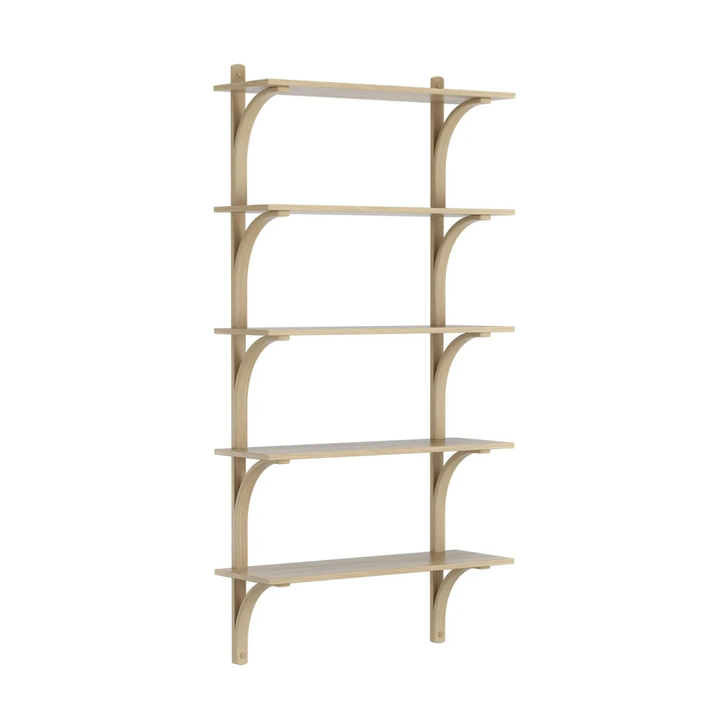 Swedese Levi hylla 5 hyllplan Naturlackerad ek-mässing, 90 cm