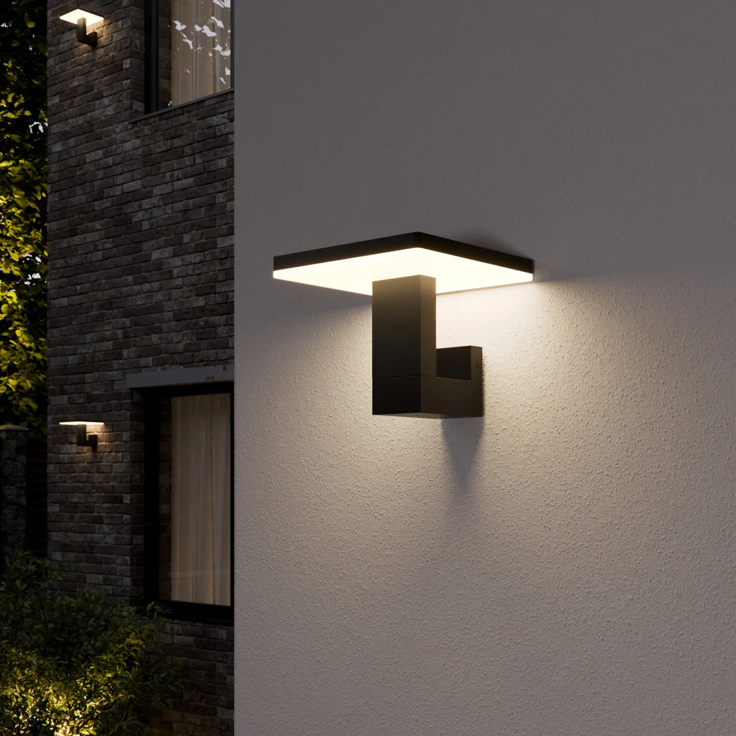 Olesia Außenwandleuchte Dark Grey/Opal - Lucande - Terrasse - Modern - Aluminium - Einflammig
