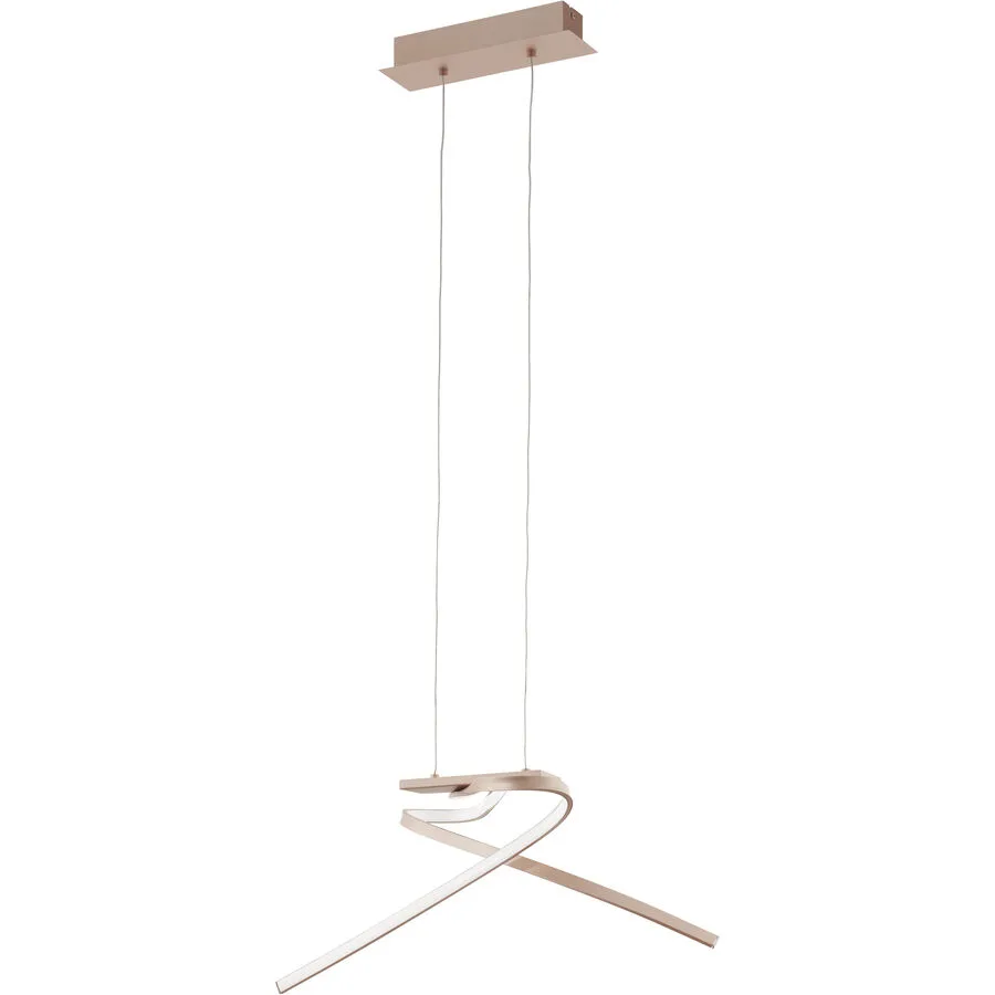 Eglo Pendellampe Palozza Roségold Aluminium 31.5 cm 110 cm - LED - Lichtfarbe: Warmweiss - LED Energiesparlampen