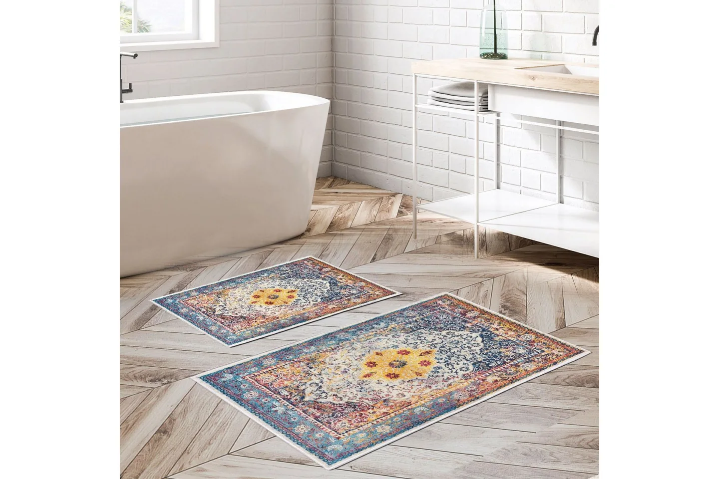 Pallvi Badrumsmatta 60x150 cm Rektangulär - Flerfärgad