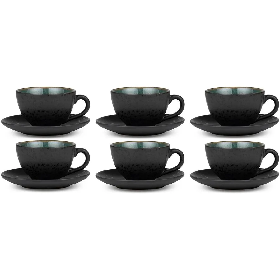Kaffeetassen-Set BITZ Schwarz Steinzeug 240 l