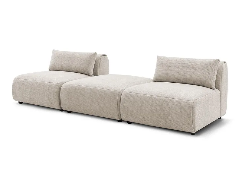 3er Sofa BOBOCHIC JEANNE Stoff mit Textur beige