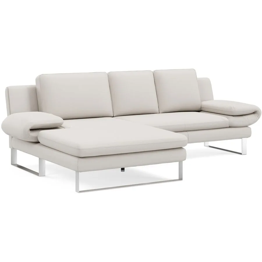 Ecksofa Jarek Weiss Leder 321 cm 168 cm - Möbel Konfigurator: Traummöbel individuell zusammenstellen